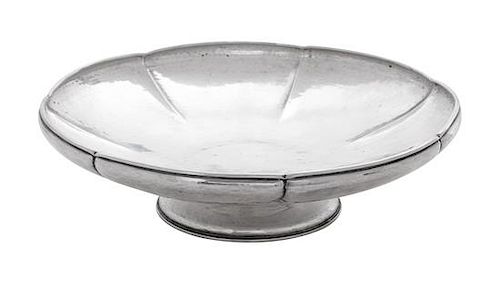 * An American Silver Footed Bowl, Lebolt & Co., Chicago, IL, with hammered surfaces.