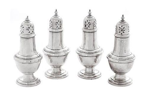 * A Set of Four American Silver Casters, Gorham Mfg. Co., Providence, RI,