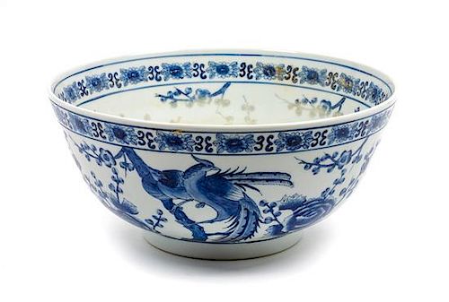 * A Chinese Export Porcelain Bowl Height 5 1/2 x diameter 12 inches.