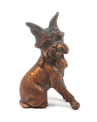 * A Painted Metal Brussels Griffon Figure Height 3 1/8 inches.