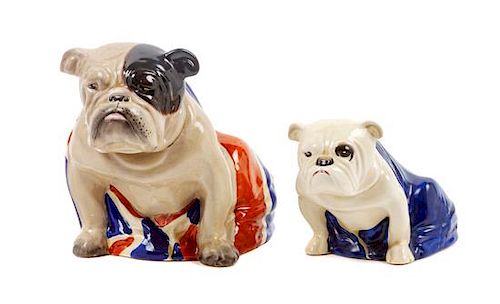 * Two Royal Doulton Bulldogs Height of taller 6 inches.