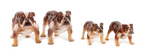 * A Group of Four Royal Doulton Bulldogs Width of widest 8 inches.