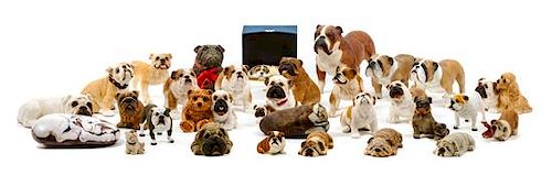 * A Group of Thirty-One Bulldog Figures Width of widest 8 1/2 inches.