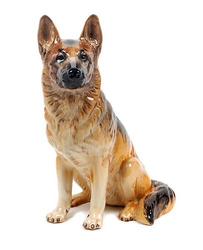 * A Large Beswick Porcelain German Shepherd Height 14 inches.