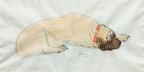 * Fourteen Mixed Media Drawings of Mastiffs Largest: 24 x 18 inches.
