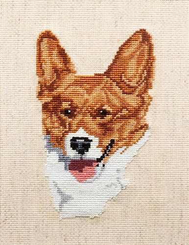 * Three Works of Art depicting Pembroke Welsh Corgis Larger: 15 x 22 inches.