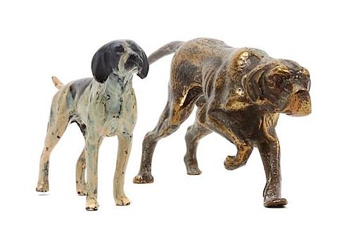 * Two Metal Pointer Figures Width of wider 7 3/4 inches.