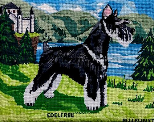 * Three Works of Art depicting Schnauzers Largest: 27 1/2 x 21 1/2 inches.