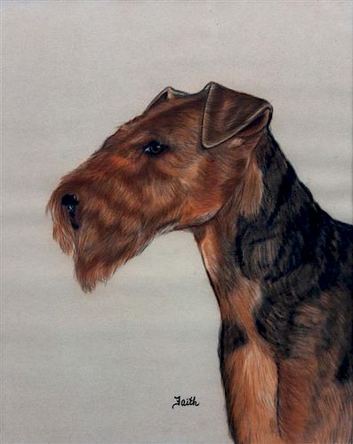 * A Pastel of a Welsh Terrier 19 1/2 x 15 1/2 inches.