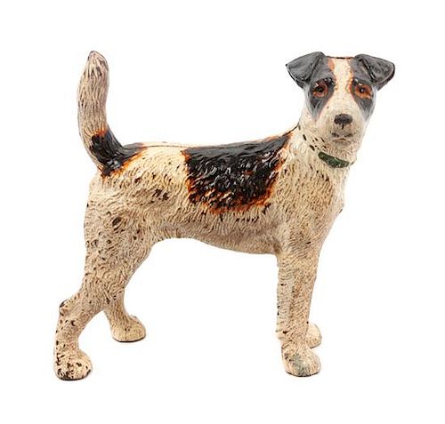 * A Cast Iron Wire Fox Terrier Doorstop Height 8 3/4 inches.
