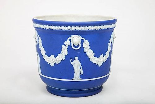 Wedgwood Blue Jasperware Pottery Wine Cooler