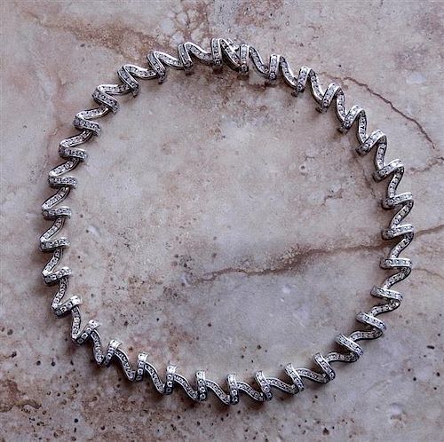 Charles Krypell Platinum Diamond Necklace