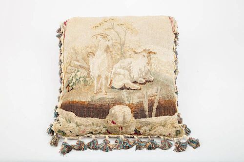 Aubusson Tapestry Figural Pillow