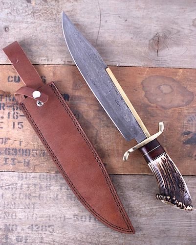 Montana Territory Knives Damascus Bowie Knife