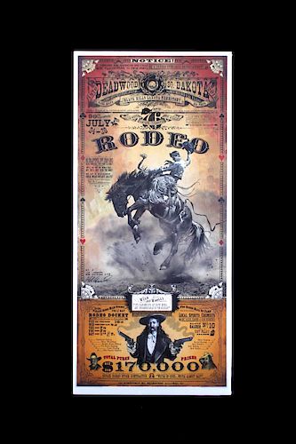 Deadwood South Dakota Rodeo Poster - Wild & Woolly