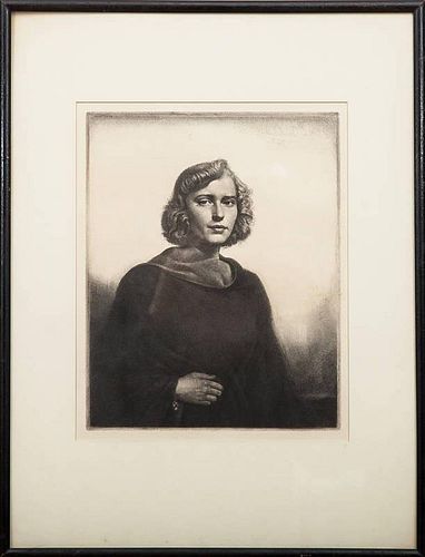 Gerald Brockhurst (1890-1978): The Black Cloak (Mrs. Paul Mellon)