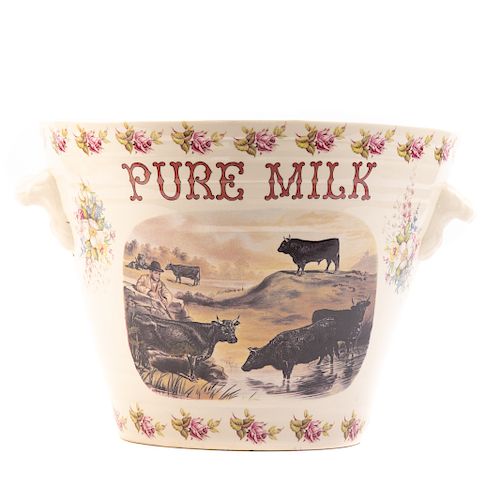 Ceramic Pure Milk Dairy Display Pail