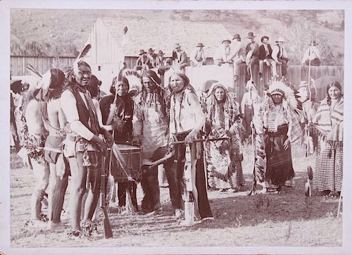 Lakota Sioux at Fort Meade Photograph 19th C.