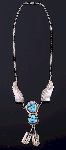 Navajo M Yazzie Sleeping Beauty Turquoise Necklace