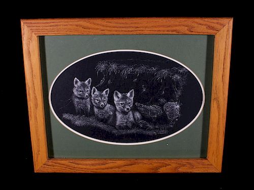 Three Kit Foxes by Mel Dobson