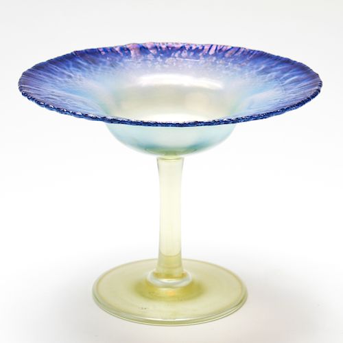 L.C. Tiffany Favrile Iridescent Art Glass Compote