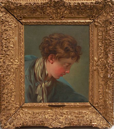 Circle of Francois Boucher Portrait of Boy Oil