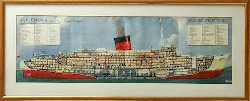 "The New Caronia Cunard White Star" Digital Print