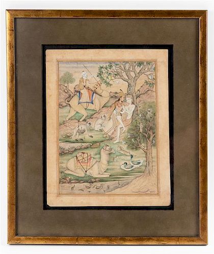 * An Indo-Persian Miniature Painting 9 x 6 5/8 inches.