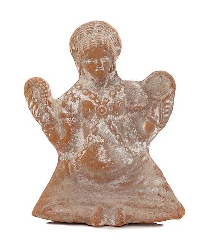 * A Romano-Egyptian Terra Cotta Female Figure Height 10 3/8 x width 8 inches.