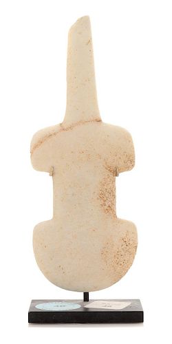 * A Cycladic Marble Idol Height 6 inches.