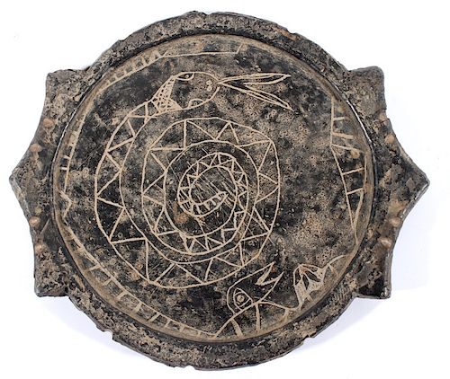 Ancient Mayan Snake Plate Artifact 250- 900 AD