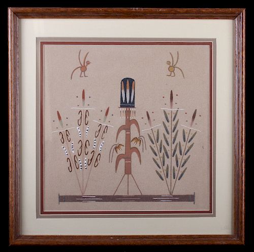 Original Framed Corn Kachina Sand Painting