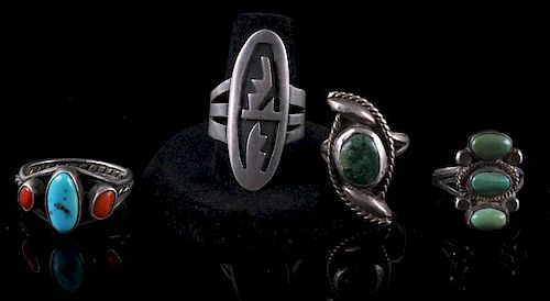 Navajo Sterling Silver Old Pawn Rings