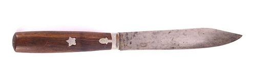 Blackfoot LF&C Pewtern Inlaid Trade Knife 19th C.