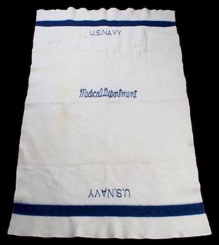 World War II Medical Dept. U.S. Navy Wool Blanket