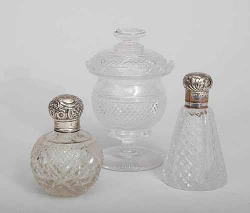Two English Cut-Glass Scent Bottles