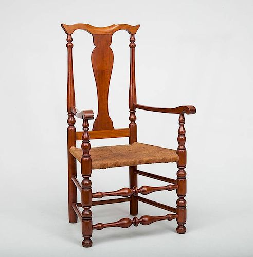 American Queen Anne Style Cherrywood Child's Armchair