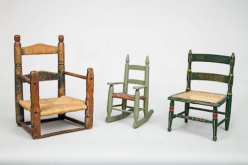 Three American Miniature Child's Chairs