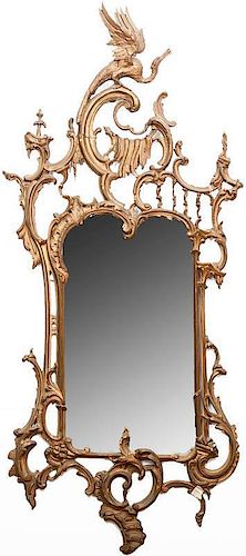 George III Style Giltwood Mirror, Mid-20th Century