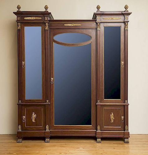 Empire Style Mahogany and Ormolu-Mounted Armoire