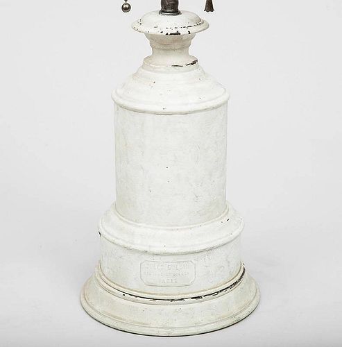 French White-Ground T?le Oil Lamp