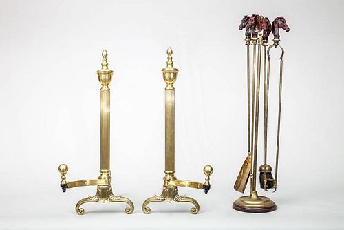 Pair of Federal Style Urn-Top Andirons