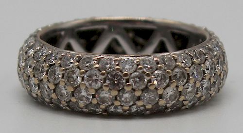 JEWELRY. 18kt Gold and Pave Set Diamond Ring.