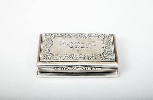 Early Victorian Presentation Silver Tobacco Box