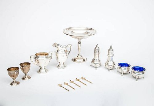 Group of Nine Silver Table Articles