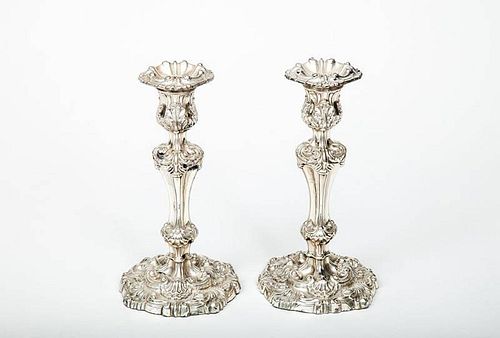 Pair of George III Silver Weighted Candlesticks
