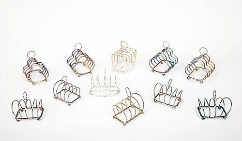 Assorted Group of Eleven Silver-Plate Toast Racks