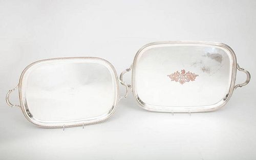 Two Silver-Plated Two-Handled Trays