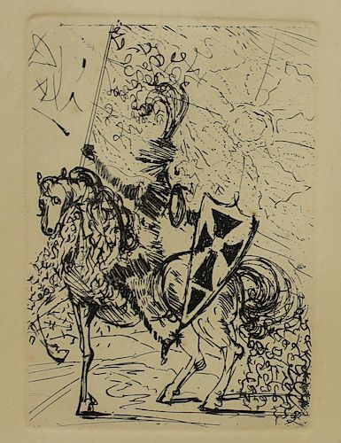 Salvador Dali. Framed Etching, "El Cid".