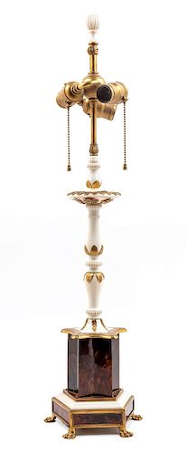 A Gilt Bronze and Marble Table Lamp Height 19 1/2 inches.